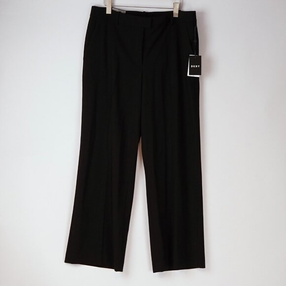 DKNY The Chelsea Pant Wide Leg Black - Size 14 - NWT - Picture 1 of 8